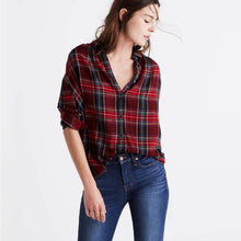 Load image into Gallery viewer, Small Madewell Wool Central Long-Sleeve Button Up Shirt in Tartan Plaid
