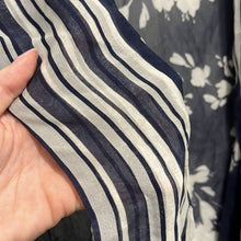 Load image into Gallery viewer, One Size Anthropologie Elevenses Silk Palolem Chiffon Navy White Floral Kimono
