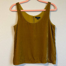 Load image into Gallery viewer, Size 2 J. Crew Vintage Gold Velvet Tank Top
