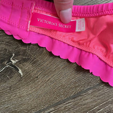 Load image into Gallery viewer, Size 34 D Victoria’s Secret Hot Pink Scalloped Swim Suit Bikini Top
