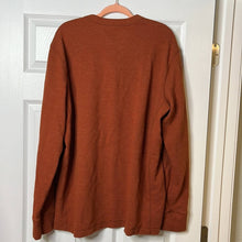 Load image into Gallery viewer, Size XL Tall Eddie Bauer Mens Big &amp; Tall Burnt Orange 3 Button Front Long Sleeve Thermal Top
