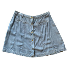 Load image into Gallery viewer, Size Medium Sugarlips Denim Button Swing Mini Skirt
