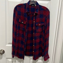 Load image into Gallery viewer, Small Urban Outfitters BDG Blue Red Checkered Light Weight Flannel Button Up Shirt
