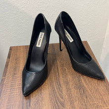 Load image into Gallery viewer, Size 9.5 Steve Madden Black Pointy Toe Perforated Pagen Stiletto Heels
