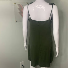 Load image into Gallery viewer, Sz 10 ASOS Olive Green Ribbed Shoulder Tie Dress
