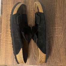 Load image into Gallery viewer, Size 11 Birkenstock Black Arizona Suede Leather Double Strap Buckle Sandals
