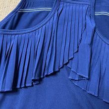 Load image into Gallery viewer, Kids Medium Athleta Girl Navy Blue Racerback Tank With Ruffles On Back
