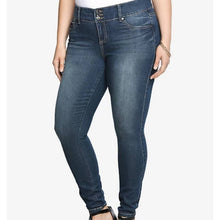 Load image into Gallery viewer, Sz 16 short Torrid Jeggings medium wash high rise high waisted skinny jeans (short)
