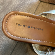 Load image into Gallery viewer, Size 8.5 Tommy Hilfiger Gold Sandal Platform Cork Wedges
