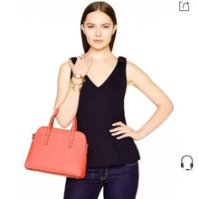 Load image into Gallery viewer, Size 6 Kate Spade NWT Black Ponte Sleeveless Peplum Top With Shoulder Bows
