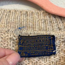 Load image into Gallery viewer, Large Pendleton Vintage Cream V-Neck Wool Sweater
