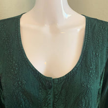 Load image into Gallery viewer, Size Medium Soft Surroundings Emerald Green Vivian Boho Western Velvet Lace Top
