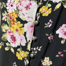 Load image into Gallery viewer, Size Large Wild Fable Black Floral Print Short Sleeve Button Down Tunic Top

