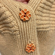 Load image into Gallery viewer, Large Anthropologie MOTH Cream Knit Sleeveless Dolman V-Neck Button Up Sweater Vest
