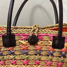 Load image into Gallery viewer, Colorful Beach Ratan Wicker Tote Bag
