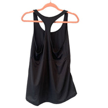 Load image into Gallery viewer, Size Medium Fabletics Black Ruched Side Mesh Tank Top
