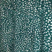 Load image into Gallery viewer, Large She + Sky Asymmetrical Green &amp; White Polka Dot Ruffle Midi Dress
