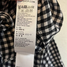 Load image into Gallery viewer, Size 2 Topshop Black &amp; White Gingham Print Tie Top

