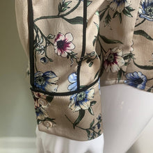 Load image into Gallery viewer, Small Ro &amp; De NWOT Beige Satin Floral Button Up Long Sleeve Top
