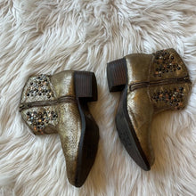 Load image into Gallery viewer, Kids Size 1 Frye Deborah Studded Gold Western Booties
