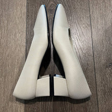 Load image into Gallery viewer, Size 7.5 Stuart Weitzman Vintage Impala Square Toe Cream Rose Gold Block Heels
