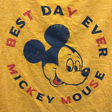 Load image into Gallery viewer, Small Disney Yellow Mickey Mouse Best Day Every Short Sleeve T-Shirt
