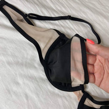 Load image into Gallery viewer, Size 32C Victoria’s Secret NWT Unlined Mesh Demi Bra Black &amp; Nude
