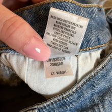 Load image into Gallery viewer, Size 27 Altar’d State Two Toned Blue Denim Cut Off Shorts
