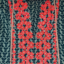 Load image into Gallery viewer, Size 2 J. Crew Neon Embroidered Teal Tassel Blouse
