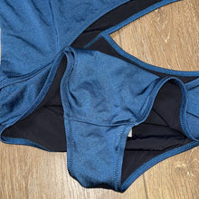 Load image into Gallery viewer, Small Solid &amp; Striped Blue One Shoulder Cut Out One Piece Swimsuit
