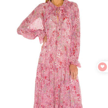 Load image into Gallery viewer, Sz Small Free Ppl Feeling Groovy Maxi Peasant Prairie Dress in Pink Print
