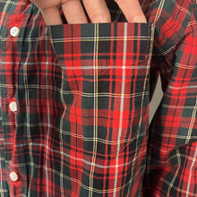 Load image into Gallery viewer, Small J. Crew Mens Red Green Plaid Cotton Button Up Shirt
