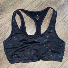 Load image into Gallery viewer, Medium Athleta Black Multicolor Double Dare Sports Bra

