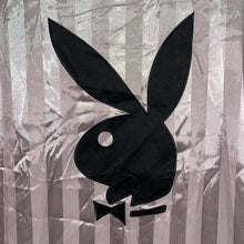 Load image into Gallery viewer, Size 12 Playboy x Missguided Pink Satin Stripe Bunny Robe

