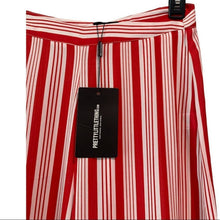 Load image into Gallery viewer, Size 8 Pretty Little Thing NWT Red Contrast Stripe Mix Wide Leg Pants
