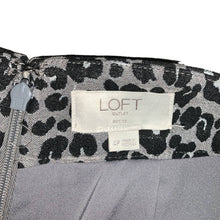 Load image into Gallery viewer, Size 4 Petite Loft Gray &amp; Black Leopard Mini Skirt
