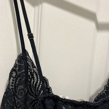 Load image into Gallery viewer, Medium Victoria’s Secret Vintage Navy Blue/ Black Lace Babydoll Lingerie Top

