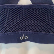 Load image into Gallery viewer, Size Large Alo Yoga Navy Blue Thick Strap Equalizer Sports Bra
