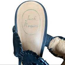 Load image into Gallery viewer, Size 8 Jack Rogers Black Strap Sandal Wedge
