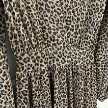 Load image into Gallery viewer, Small Blumin Apparel Boutique Shiny Leopard Long Sleeve Maxi Wrap Dress
