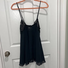 Load image into Gallery viewer, Medium Victoria’s Secret Vintage Navy Blue/ Black Lace Babydoll Lingerie Top
