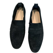 Load image into Gallery viewer, Sz 7.5 Zara Black Suede Slip On Loafer Flats

