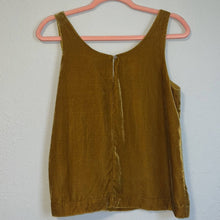 Load image into Gallery viewer, Size 2 J. Crew Vintage Gold Velvet Tank Top
