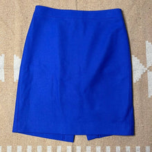Load image into Gallery viewer, Size 8 J. Crew Blue Wool Pencil Skirt
