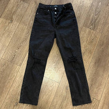 Load image into Gallery viewer, Size 2 Wild Fable Super High Rise Slim Straight Distressed Black Denim Jeans
