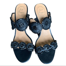 Load image into Gallery viewer, Size 8 Jack Rogers Black Strap Sandal Wedge

