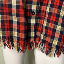 Load image into Gallery viewer, Size Large Entro Red &amp; Black Button Up Frayed Hem Flannel
