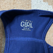 Load image into Gallery viewer, Kids Medium Athleta Girl Navy Blue Racerback Tank With Ruffles On Back
