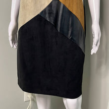Load image into Gallery viewer, Large Chicos Black Sleeveless Neutral Color Block Suede Leather Dress
