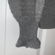 Load image into Gallery viewer, Medium Madewell Gray Ruffle-Neck Pullover Sweater in Cotton-Merino Yarn
